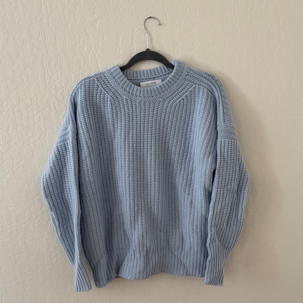LA LIGNE Toujours Cashmere Pale Blue Sweater